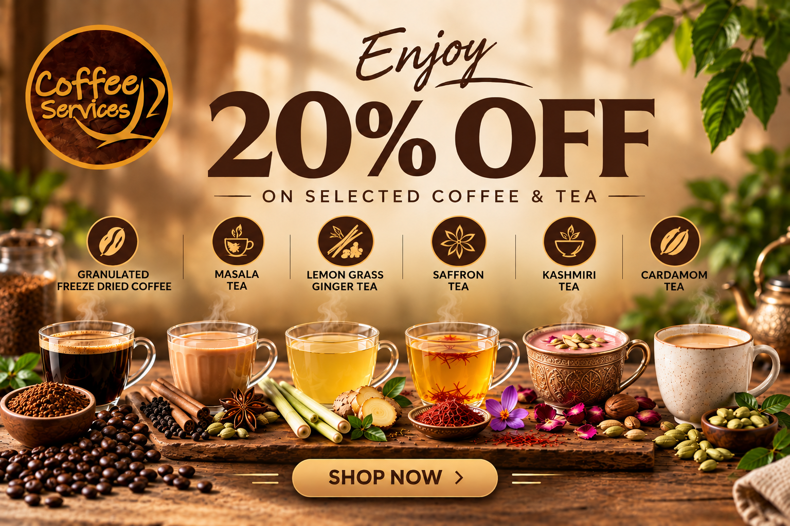 20% Off Selected Coffee & Tea